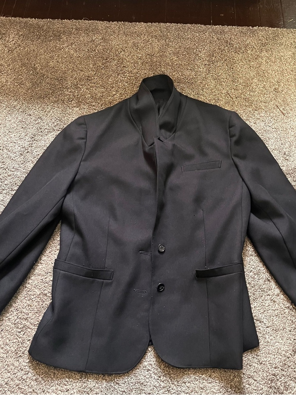 Black Women's Mandarin Collar Blazer